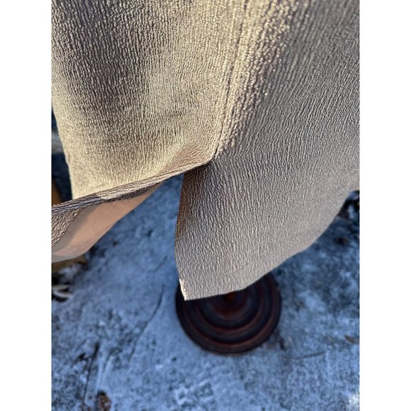 90s Gold Albert Nippon Boutique Skirt Suit Plisse Metallic Open Front Pleat Lape - Picture 6 of 16